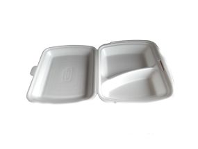 Thermal food box 125 pcs (2 parts, white, XPS)