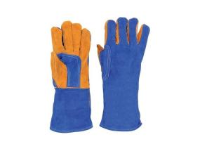 Töökindad keevitamiseks topeltpeopesaga 35cm sinine/pruun 10 suurus