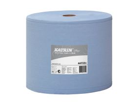 Промышленная бумага в рулоне 2-х слойная KATRIN Plus L2 синяя 344м 2рул (44722)