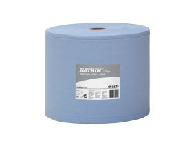 Industrial paper in a roll, 2-layer KATRIN Plus L2 blue 344m in a pack of 2 rolls (44722)