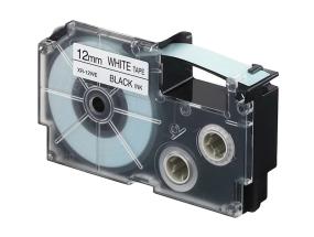 Trükilint Casio XR-12WE 12mm x 8m must/valgel analoog