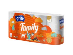 Tualettpaber, 3-kihiline, GRITE Family, 8rl