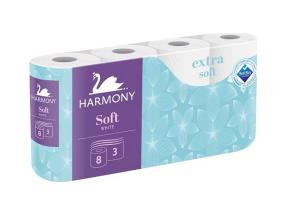 Tualettpaber HARMONY Soft 8 rl (3 kihiline, valge)