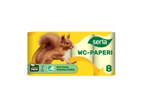 Toilet paper 3-ply SERLA Squirrel 8rl yellow