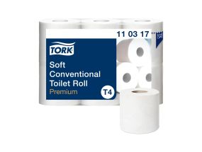 Бумага туалетная 3-х слойная TORK Soft T4 белоснежная (110317) 6 рулонов