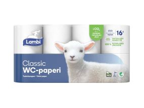 Toilet paper 3-layer LAMBI snow white 16rl