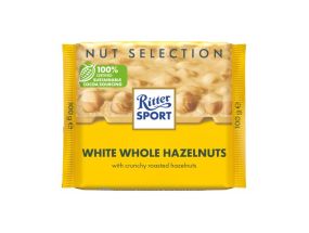 White chocolate RITTER SPORT with whole hazelnuts 100g