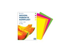 Värviline paber A4 80g 4 erinevat neoonvärvi pakis 5 lehte