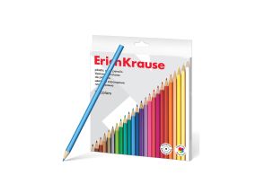 Plastic hexagonal color pencils ErichKrause, 24 colors (in carton box with hanger 24 pcs)