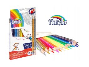 Värvipliiatsid FIORELLO Super Soft kolmetahuline 12 värvi