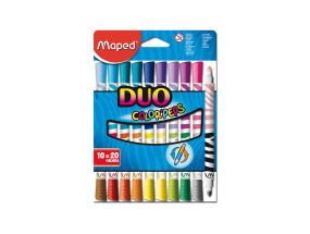 Felt-tip pens MAPED with two ends, 10 colors