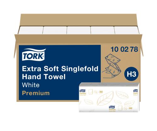 Lehträtik 2-kihiline TORK Extra Soft Singlefold H3 22,6x23cm 200 lehte (100278)