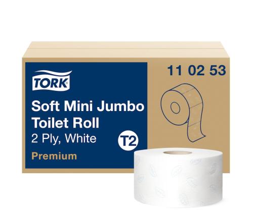 Tualettpaber, 2-kihiline TORK Premium Mini Jumbo Soft T2 170m (110253)
