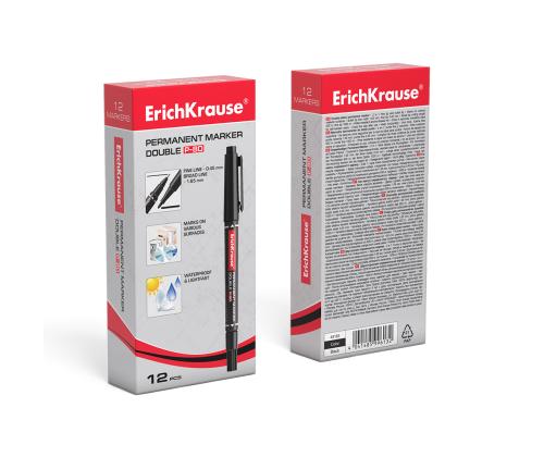 Permanentne marker ERICH KRAUSE P-80 kahe otsaga 0,5/2,0mm must