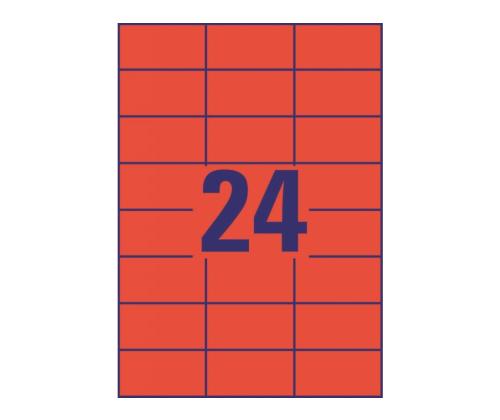 Kleebisetikett AVERY Zweckform 70x37mm 100 lehte punane (3448)