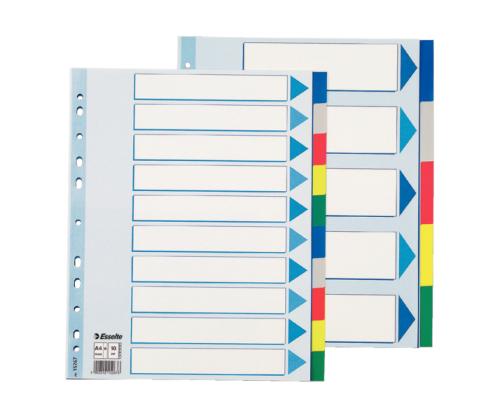 Registri vahelehed Esselte Maxi A4+ 10 värvi plast