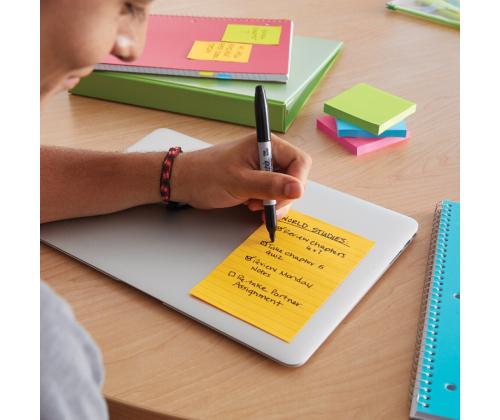 Märkmepaber 76x76mm POST-IT 654 neoonkollane 100 lehte