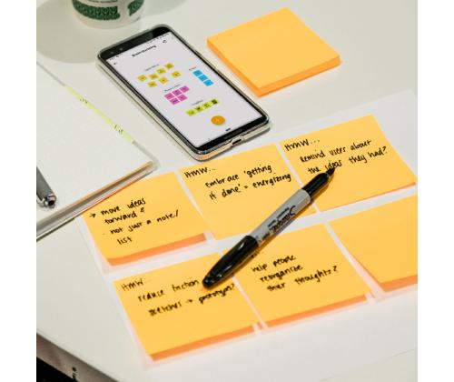 Märkmepaber 76x76mm POST-IT 654 neoonkollane 100 lehte