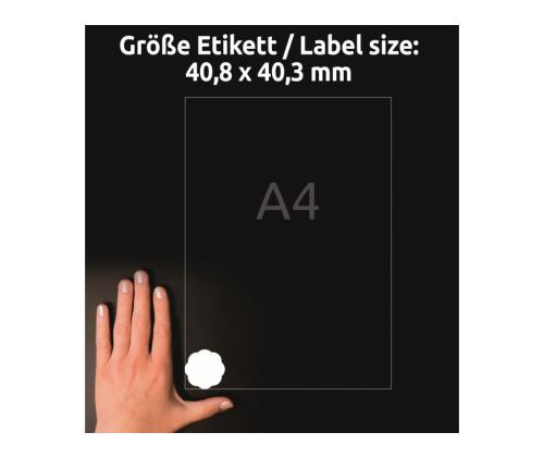 Kleebisetikett AVERY Zweckform 40,8x40,3mm 10 lehte eemaldatav lillekujuline (5084)