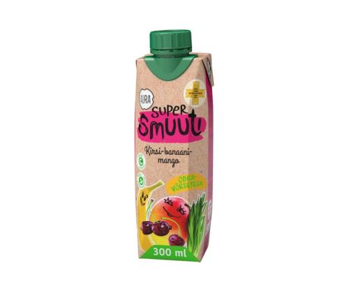 AURA Super smuuti kirsi-banaani-mango odravõrsetega 0,3l