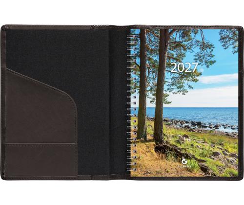 Raamatkalender Nädal A5 UNIVERSAL, spiraalköide, LUX kaaned (MUST) 00067/40018