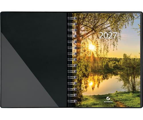 Raamatkalender Boss A5 PÄEV, spiraalköide, plastkaaned (TUMESININE) 00038/40032