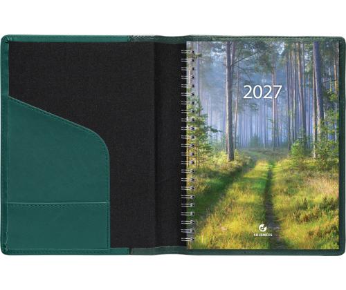 Raamatkalender Boss A5, NÄDAL vertikaal, spiraalköide, LUX kaaned (ROHELINE) 00043/40072