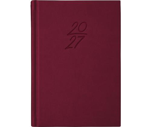 Raamatkalender Kalendermärkmik A6 PÄEV, kunstnahk (TUMEPUNANE) 00029/40082