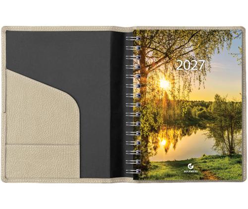 Raamatkalender Boss A5 PÄEV, spiraalköide, FASHION kaaned (HELEBEEŽ) 00070/40092