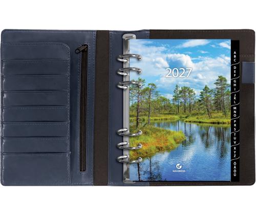 Time-Master kalender Manager A5 (70mm) NÄDAL, kunstnahk (TUMESININE) 00700/40156