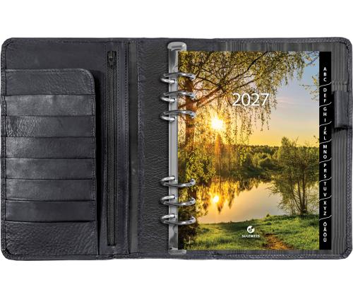Time-Master kalender Manager A5 (70mm) PÄEV, täisnahk (HELEEPRUUN) 00713/40162