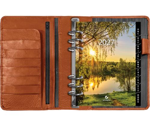 Time-Master kalender Manager A5 (70mm) PÄEV, täisnahk (MUST) 00713/40163