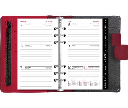 Time-Master kalender Compact A6 NÄDAL kunstnahk (TUMEPUNANE) 00600/40164