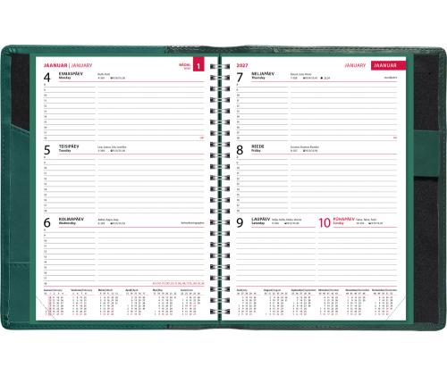 Raamatkalender Metsamehe kalendermärkmik, spiraalköide, LUX kaaned (ROHELINE) 00036/40190