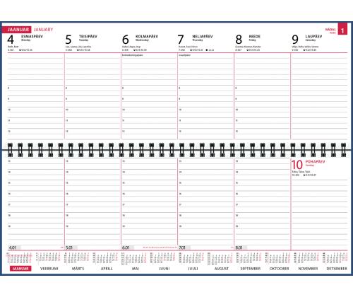 Lauakalender Classic mahuline, plastkaaned (SININE) 00301/40195