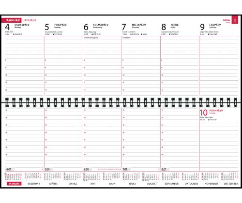 Lauakalender Classic LUX kaaned, kunstnahk (MUST) 00307/40196