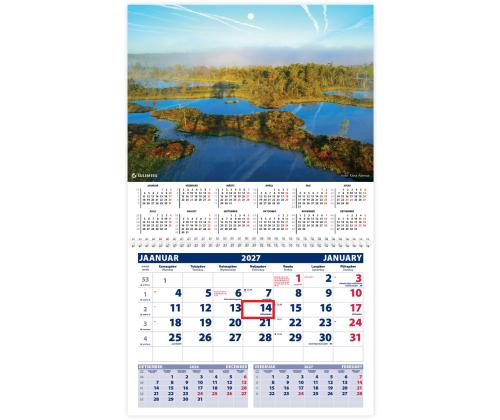 Seinakalender UNO, avatud mõõt 297x425mm (PILT nr. 3) 00320/40205