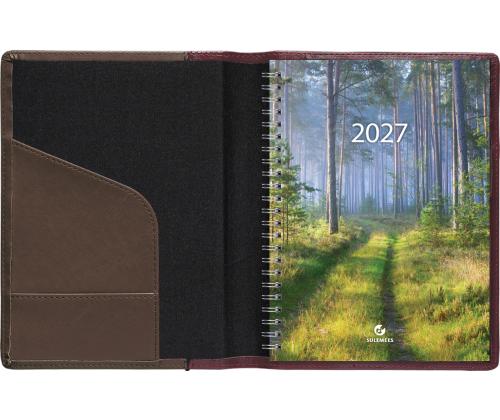 Raamatkalender Boss A5, NÄDAL vertikaal, spiraalköide, LUX kaaned (PRUUN) 00043/40246
