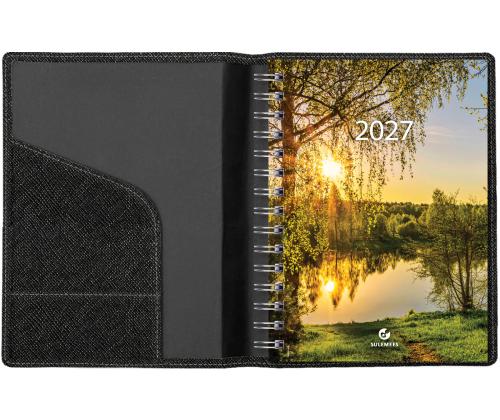 Raamatkalender Boss A5 PÄEV, spiraalköide, FASHION kaaned (MUST TORA) 00070/40272