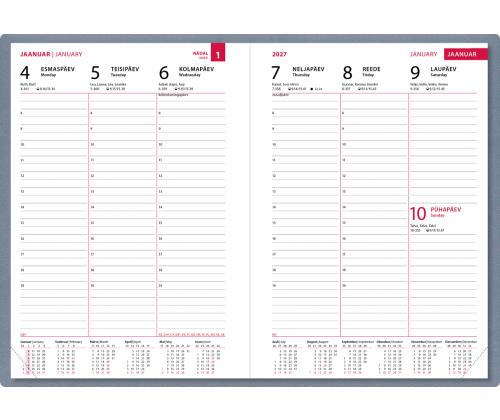 Raamatkalender NÄDAL A5, vertikaal, kõvaköide, (TUHMSININE) 00040/40357