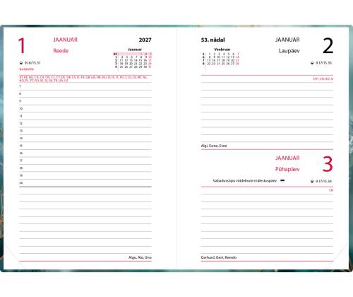 Raamatkalender Kalendermärkmik A6 PÄEV, kunstnahk (PILT 1) 00029/40391