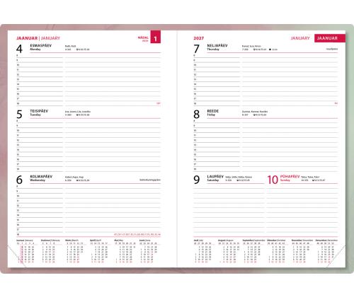 Raamatkalender NÄDAL A5, horisontaal, kõvaköide, (PILT 3) 00030/40394