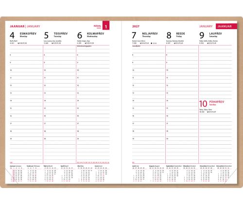 Raamatkalender NÄDAL A5, vertikaal, kõvaköide, (BEEŽ) 00040/40417
