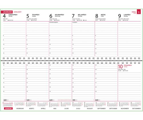 Lauakalender Classic plastkaaned pastelne roheline 00300/40421