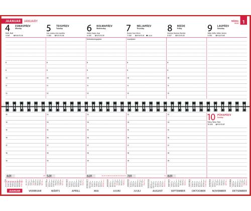 Lauakalender Classic plastkaaned fuksiaroosa 00300/40422