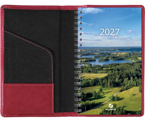 Kalendermärkmik Miniboss NÄDAL, spiraalköide, LUX kaaned (TUMEPUNANE) 00264/40538