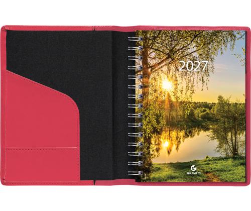 Raamatkalender Boss A5 PÄEV, spiraalköide, LUX kaaned, (ROOSA) 00041/40807