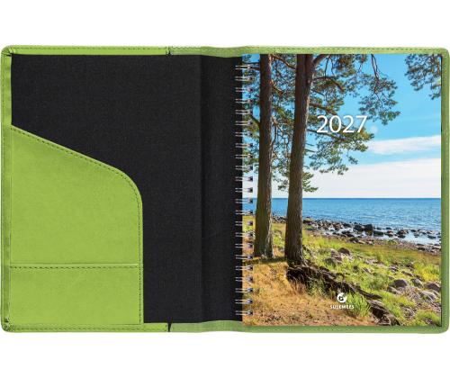 Raamatkalender Nädal A5 UNIVERSAL, spiraalköide, LUX kaaned (OLIIVROHELINE) 00067/40860