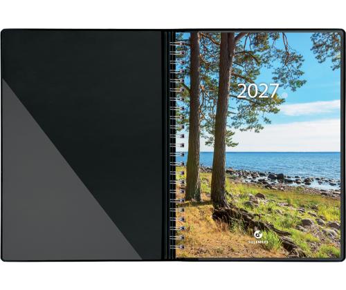 Raamatkalender Nädal A5 UNIVERSAL, spiraalköide, plastkaaned (PRUUN) 00066/41109