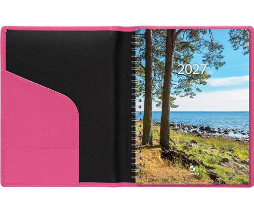 Raamatkalender Nädal A5 UNIVERSAL, spiraalköide, Comfort kaaned (ROOSA) 00057/41115
